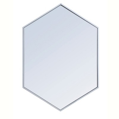 Elegant Lighting Metal frame hexagon mirror 24 inch in silver