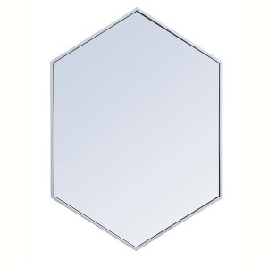 Elegant Lighting Metal frame hexagon mirror 24 inch in silver - 1 of 4