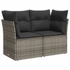 vidaXL 10 Piece Patio Sofa Set with Cushions Gray Poly Rattan - without storage - 3 of 4