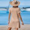 Women's Ivory/Khaki/Green/Blue Notched Neck Short Sleeve Cover-Up Dress - Cupshe - 3 of 3