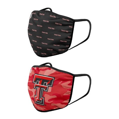 NCAA Texas Tech Red Raiders Adult Face Covering 2pk