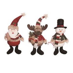 Transpac Christmas Plush Crafted Character Sitter Set of 3 Christmas Home Decorations - 1 of 1