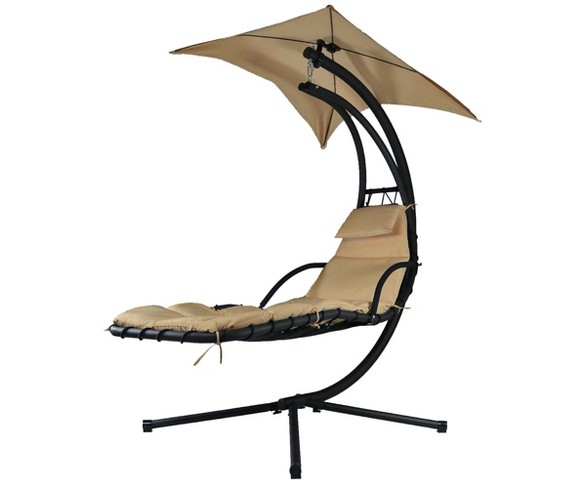 Sunnydaze decor sunnydaze floating chaise patio lounger chair with canopy hot sale