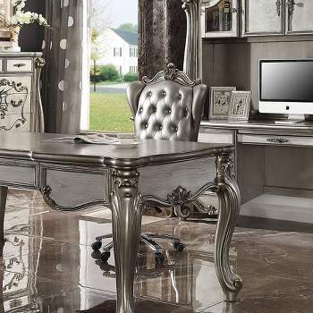 28" Versailles PU Executive Office Chair Silver/Antique Platinum - Acme Furniture