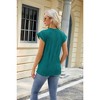 Coolmee Women Summer Shirts Casual Short Sleeve Fashion Crew Neck T Shirt Business Textured Tops Basic Plain Tee Blouses - 2 of 4