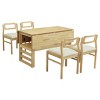 5-Pieces Dining Set,Extendable Wood Square Dining Table With 4 Upholstered Chairs,Kitchen Table Set,Dining Set For Dining Room-Cuddlewood - 3 of 4