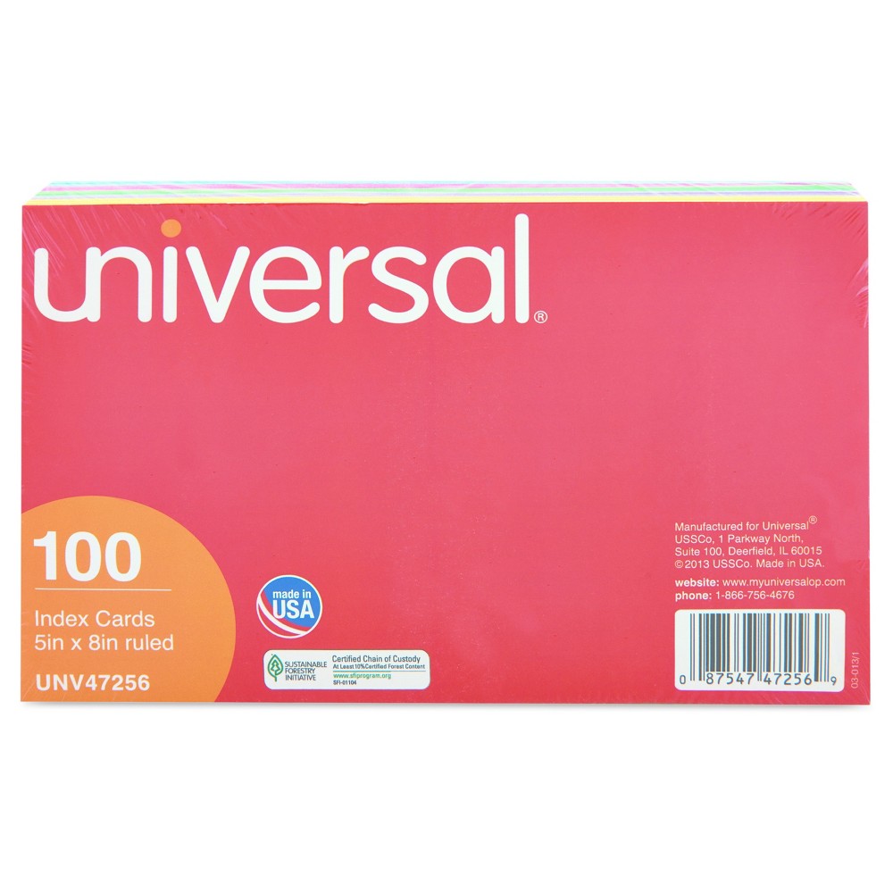 UPC 087547472569 product image for Index Cards Universal Blue Salmon Green Cherry | upcitemdb.com