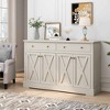 Dexmalle Vintage White Sideboard with Two Drawers and Four Doors - 3 of 4