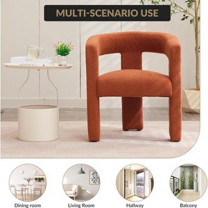 Modern Barrel Accent Dining Room Chairs, Upholstered Side Chairs with Arms for Kitchen, Living Room, Reception Chairs, Orange - 1 of 4