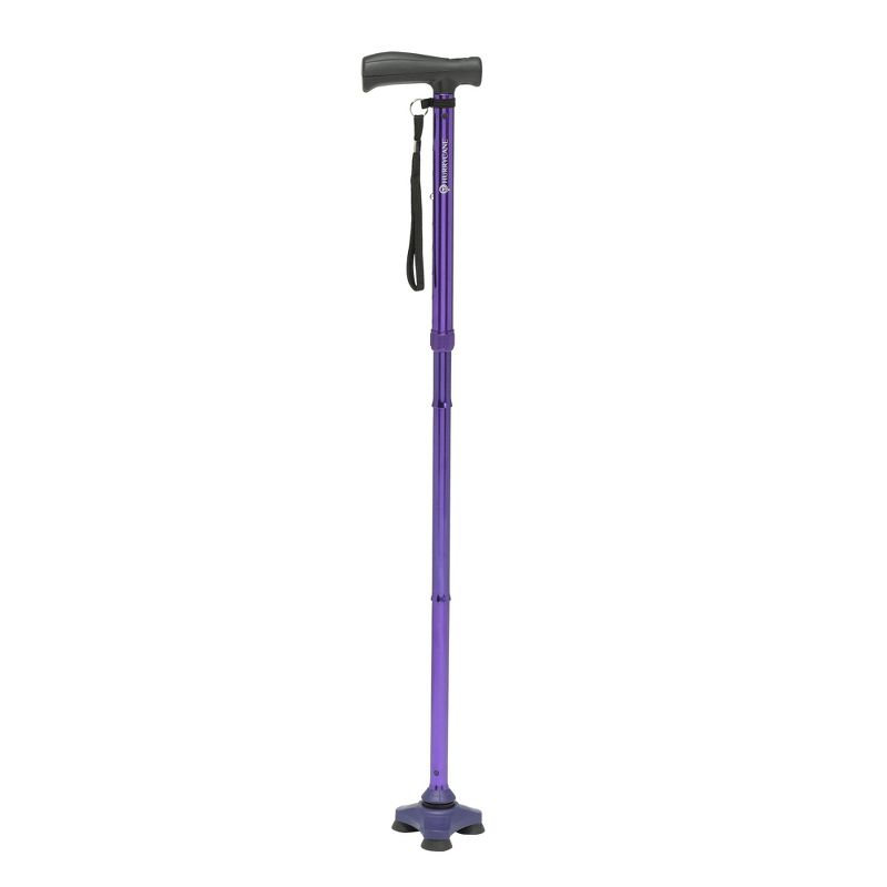 Drive Medical HurryCane Freedom Edition Folding Cane with T Handle, Purple, 1 of 6