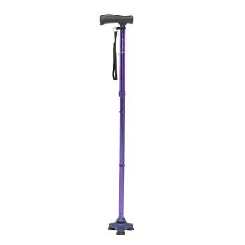 Drive Medical HurryCane Freedom Edition Folding Cane with T Handle, Purple