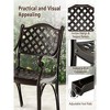 23.5"Cast Aluminum Patio Chairs Set of 2 Dining Chairs with Armrests Diamond Pattern - 3 of 4