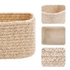 Itopfox Small Storage Baskets for Organizing, Closet Organizer Bins, Woven Rope Baskets, Cube Decorative Box, Shallow Basket, 3 Packs Mixed Brown - 3 of 4