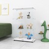 Two-door Glass Display Cabinet 3 Shelves with Door, Floor Standing Curio Bookshelf for Living Room Bedroom Office - 2 of 4