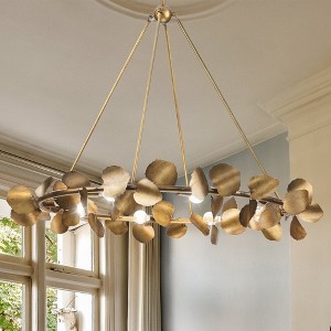 Urban Ambiance Luxury Eclectic Indoor Chandelier,  30''H x 38"W x 38''D,  Gold Ombre Finish, UHP4993 - 1 of 4