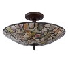 Chloe Lighting Sandy Mosaic 2 Light Semi-Flush Ceiling Fixture 16" Shade - 2 of 3