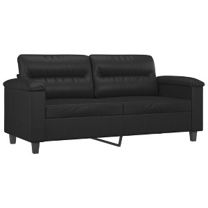 vidaXL Sofa Chair Accent Upholstered Single Sofa Chair Black Faux Leather - Black 55.1" - 1 of 4