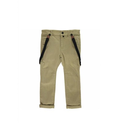 Boy's Woven Trousers With Removable Suspenders / Braces - ME & HENRY