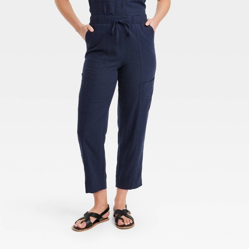 Women's High-rise Pull-on Tapered Pants - Universal Thread™ Navy