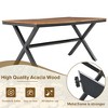 7-Piece Outdoor Patio Metal Frame Dining Set with 6 Cushioned Chairs and Acacia Wood Tabletop - 3 of 4