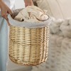 Wickerwise Round Willow Wicker Laundry Basket with Lid Side Handles & Removable Fabric Liner Natural Decorative Storage Hamper - 3 of 4