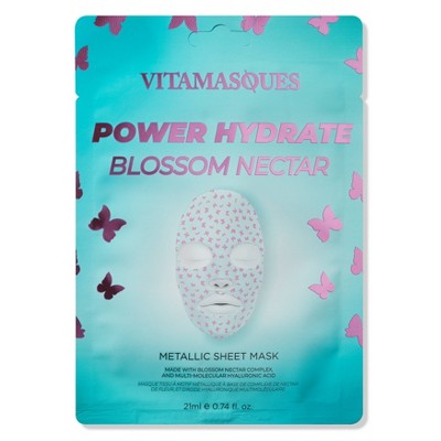 Vitamasques Power Hydrate Blossom Nectar Metallic Sheet Mask - 0.74 fl oz