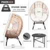 Patio Wicker Egg Chair with Black Color Rattan Grey Cushion and Side Table, Natural - 2 of 4
