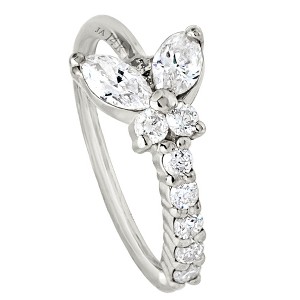 Jewelry Avalanche 14K Gold Butterfly Diamond Nose Hoop Ring, 20G 8mm Twist-open Nose Ring - 1 of 4