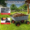 900 lbs Poly Garden Dump Cart - Heavy-Duty Wheelbarrow with 10-Inch Tires, 180° Rotating Handle, Steel Frame, and Quick Release System - 4 of 4