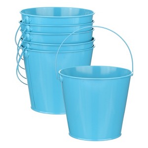 Unique Bargains Galvanized Metal Rustic Multipurpose Bucket with Handle 6 Pcs - 1 of 4