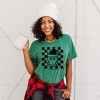 S.W.Smiley Checkered Christmas Wink - Women's Short Sleeve Graphic T-Shirt - 2 of 4