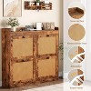 TackView Shoe Storage Cabinet with 4 Flip Drawers, Wood Shoe Cabinet with Rattan Doors and Adjustable Shelves,for Home - 4 of 4