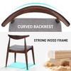 Kumasinova Set of 2 Retro Upholstered Dining Chairs, Ergonomic Arched Backrest Dining Room Chairs, Rubberwood Kitchen Chairs with Plush Cushions - 2 of 4