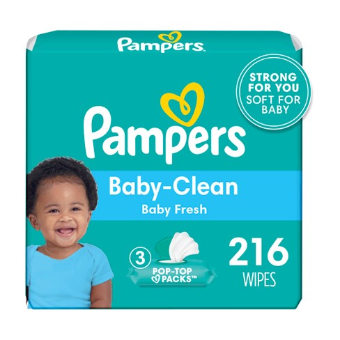 Pampers Baby Clean Fresh Scented Baby Wipes - 216ct : Target