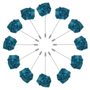 Unique Bargains Wedding Rose Men Suit Boutonnieres Lapel Pin 12 Pcs - 1 of 4