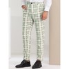 Lars Amadeus Men's Slim Fit Flat Front Plaid Business Formal Pants - 2 of 4
