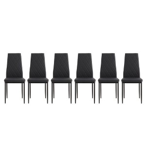 NicBex Modern PU Dining Chairs with Soft Padded Seats & Ergonomic Support,Armless Chairs for Kitchen,Living Room,Black,4pc/6pc - 1 of 4