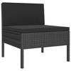 vidaXL Patio Chairs 3 pcs with Cushions Poly Rattan Black - 3 of 4