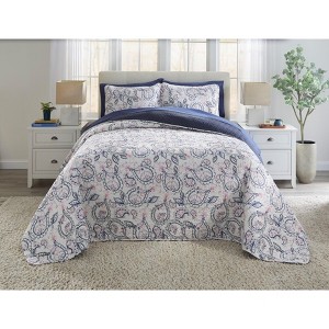 BrylaneHome BH Studio Reversible Quilted Bedspread - 1 of 4