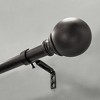 Lumi Home Furnishings 36"x72" Decorative Drapery Single Steel Curtain Rod Set with Ball finials Oil Rubbed Bronze - 2 of 4