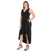 24seven Comfort Apparel High Low Plus Size Party Dress with Pockets - image 2 of 4