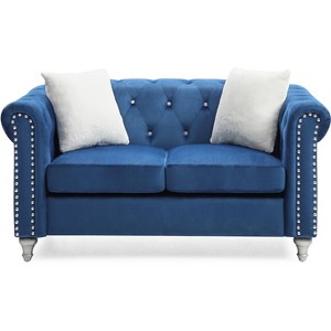 TiramisuBest Stylish Navy Blue Loveseat, Modern Upholstered Sofa Perfect for Contemporary Homes - 1 of 4