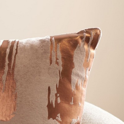 Hannia 19" Square Brown Cotton-Viscose Pillow