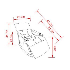 Lyngins Folding Nursery Rocking Chair,Glider Rocking Chair with Adjustable Backrest and Footrest,Accent Chair for Bedroom,Living Room - 1 of 4