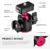 MaseiKar Quick Release Ball Head for Camera, Tripod Mount with Rotatable Micro/Light, Adjustable Panoramic Heads Video Shooting - 4 of 4