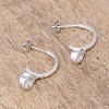 Slickblue 7mm CZ Rhodium Drop Hooplet Earrings for Women, 1.5ct Round Bezel Setting, Anniversary Hoops - 3 of 3