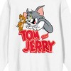 Tom & Jerry Key Art Long Sleeve Crew Neck Women's White Fleece Pullover - 2 of 3