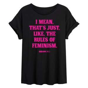 Women's - Mean Girls - Rules Of Feminism Oversized Graphic T-Shirt - 1 of 4