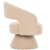 Vynxaria Swivel Accent Chair ¨C Stylish Round Barrel Chair in Nude Teddy Fabric - 4 of 4