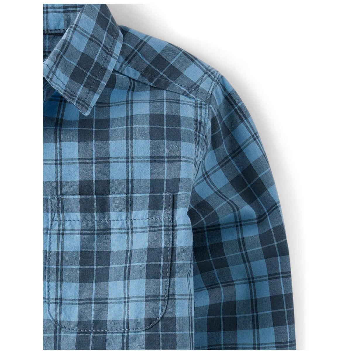 The Children's Place Toddler Boys Long Sleeve Plaid Poplin Button Up Shirt - thumbnail 3